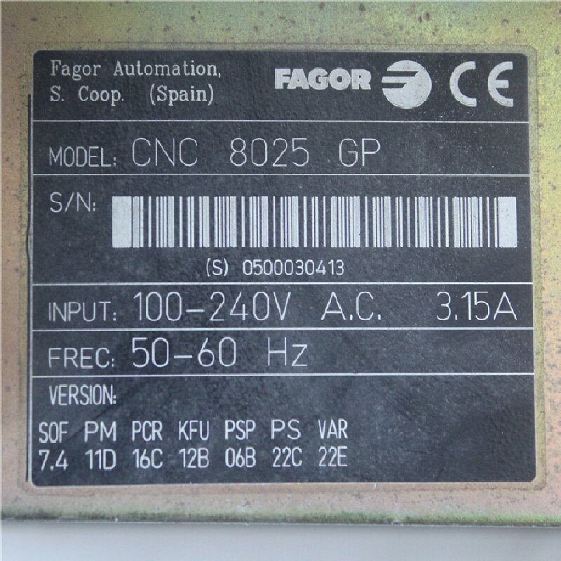 FAGOR CNC 8025 GP  Control System