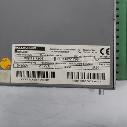 Kollmorgen Servo Driver digifas 7204 Used In Good Condition - Pulingma Automation