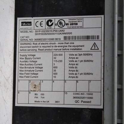 Parker 591P-53235010-P00-U4A0 Speed Regulator - Pulingma Automation