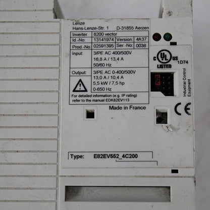 Used Lenze Inverter 5.5kw E82EV552-4C200 - Pulingma Automation