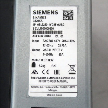 SIEMENS 6SL3220-1YD26-0UB0 Inverter