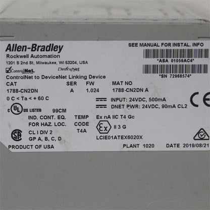 Allen-Bradley 1788-CN2DN Network Linking Device