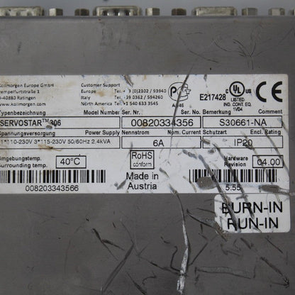 Kollmorgen SERVOSTAR TM306 S30661-NA Servo Driver