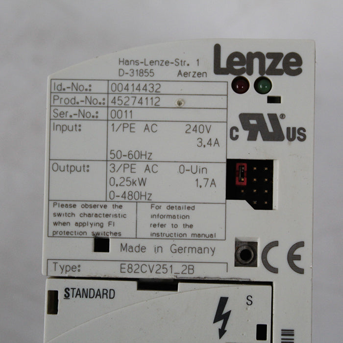 Lenze E82CV251-2B Inverter 240V 250W - Pulingma Automation