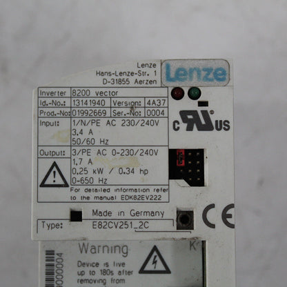 Lenze E82CV251-2C 8200 Vector Inverter 250W - Pulingma Automation