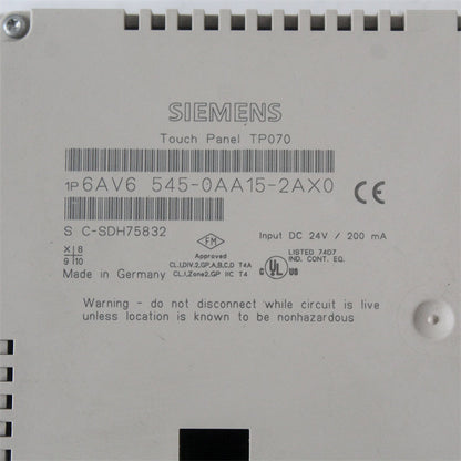 SIEMENS 6AV6545-0AA15-2AX0 Touch Panel