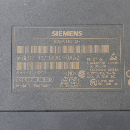 SIEMENS 6ES7407-0KA01-0AA0 Power Supply