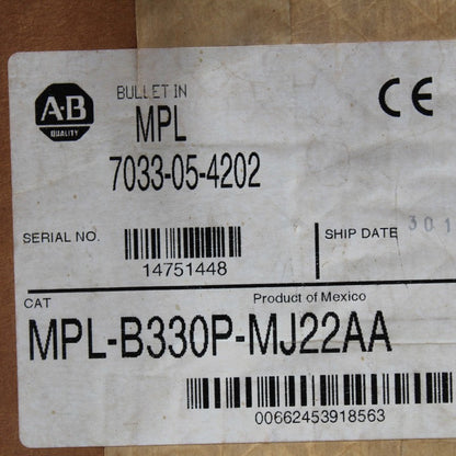 Allen Bradley MPL-B330P-MJ22AA AC Servo Motor