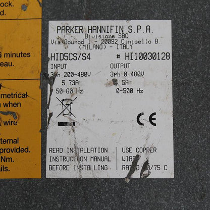Parker HID5CS/S4 HI10030128 Servo Drive Input 200-480V - Pulingma Automation