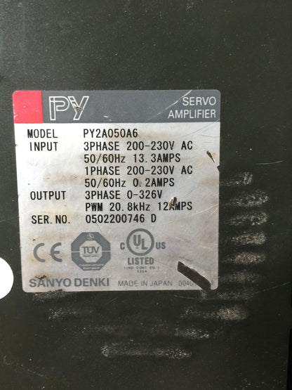 SANYO Denki PY2A050A6 AC Servo Drive Input 200-230V - Pulingma Automation