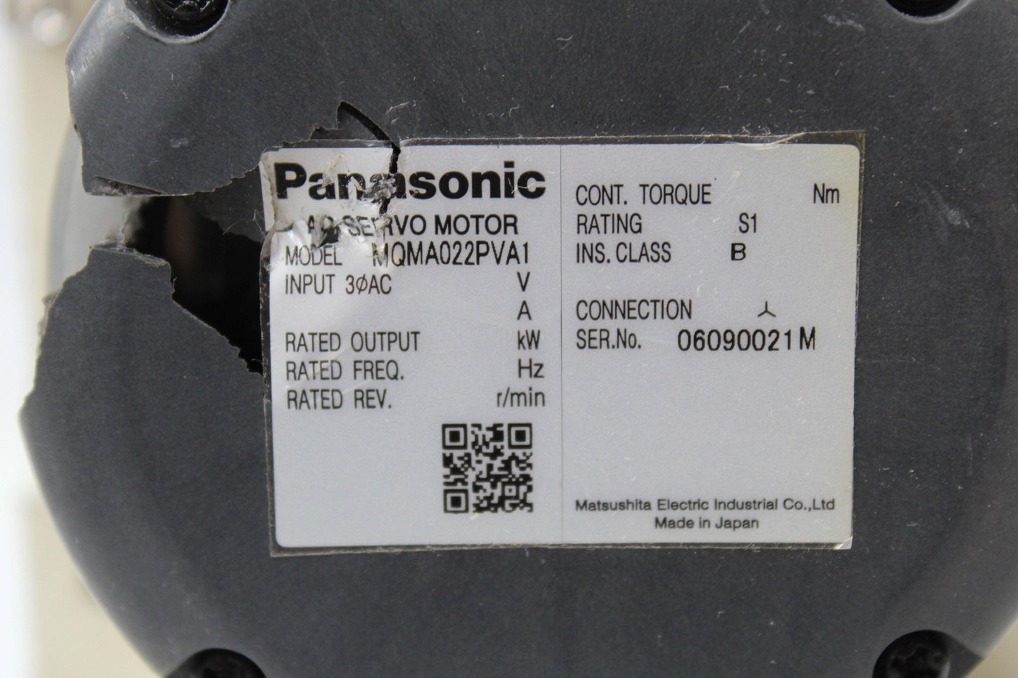 Panasonic MSGV02Y015D1 AC Servo Motor Input 200V - Pulingma Automation