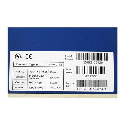 Kollmorgen PRD-B040SSIC-63 Servo Drive CB06551