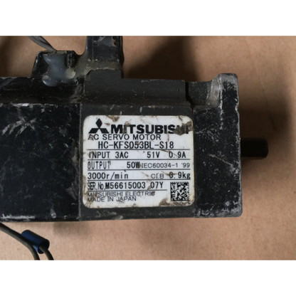 Mitsubishi HC-KFS053BL-S18 AC Servo Motor 50W 51V