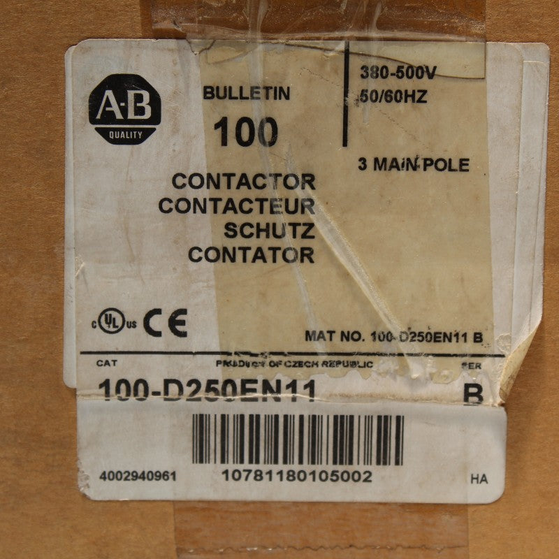 Allen Bradley 100-D250EN11 Bulletin 100 Contactor 380-500V