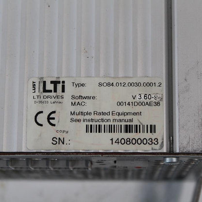 Lust SO84.012-0030.0001.2 Servo Drive Input 3x400V - Pulingma Automation
