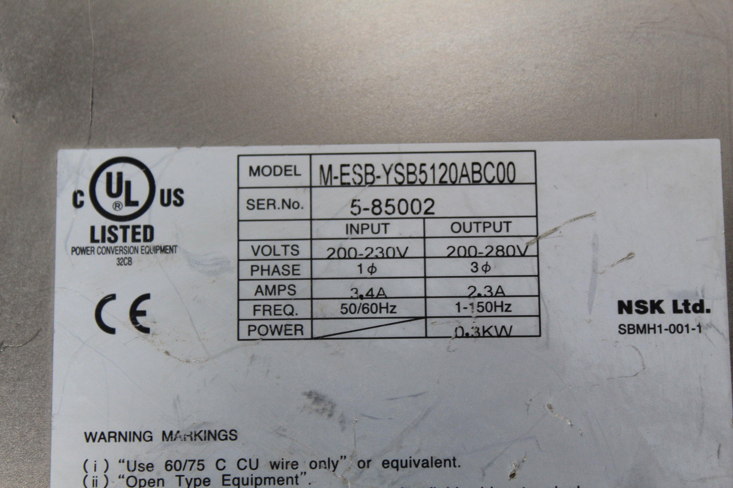NSK ESB-YSB5120ABC00-03 Servo Drive Series 5-85002 - Pulingma Automation