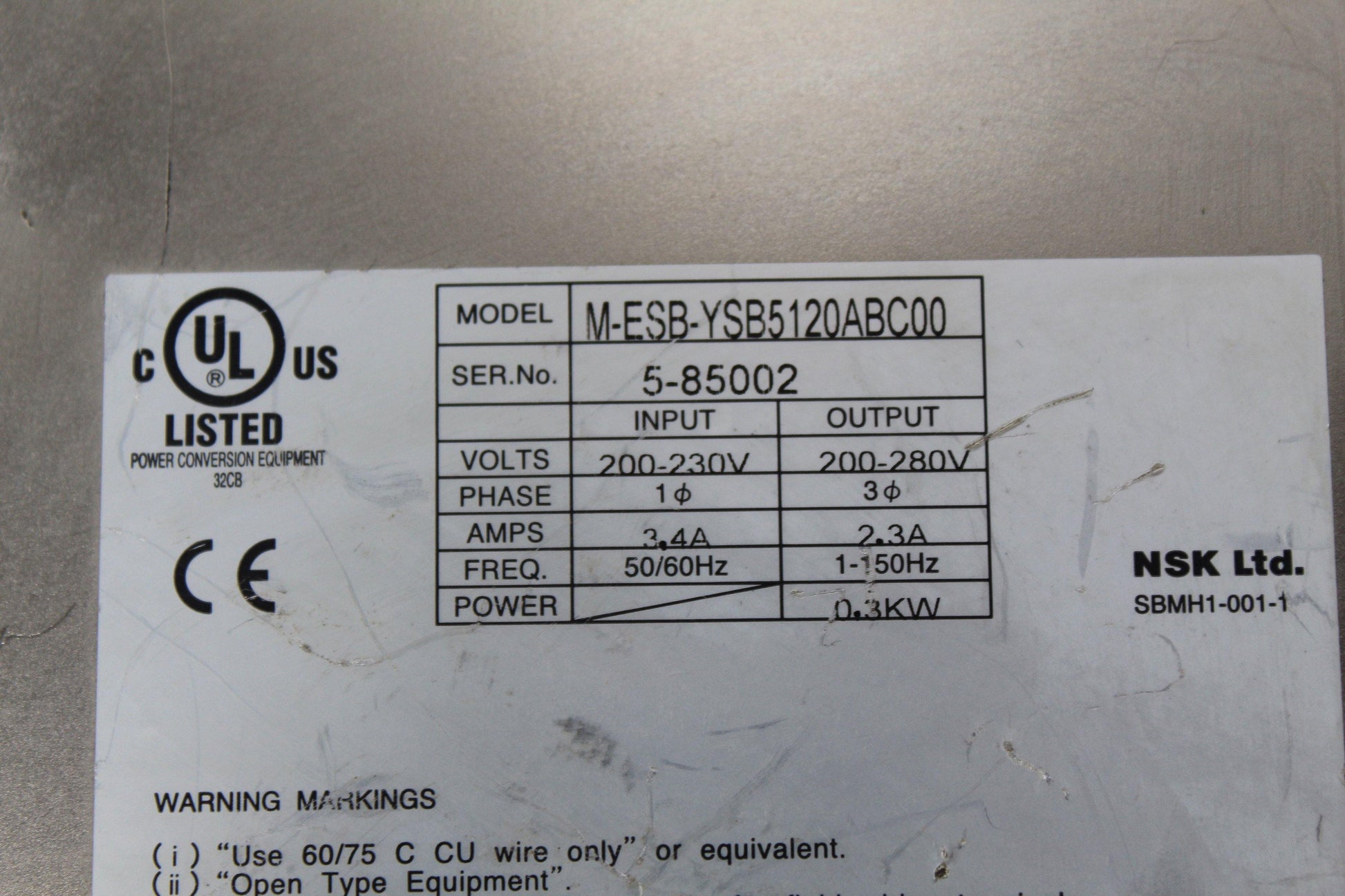 NSK ESB-YSB5120ABC00-03 Servo Drive Series 5-85002 - Pulingma Automation