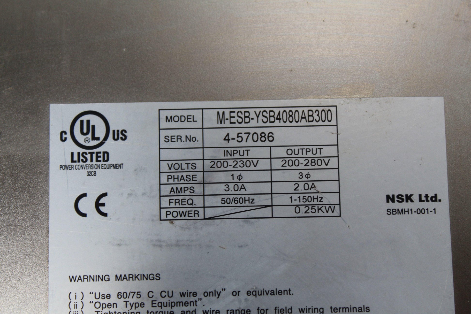 NSK ESB-YSB4080AB300-03 Servo Drive Series 4-57086-700 - Pulingma Automation