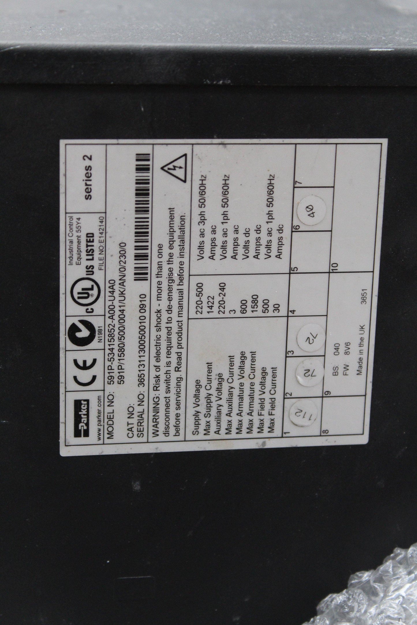 Parker 591P-53415852-A00-U4A0 DC Speed Regulator - Pulingma Automation
