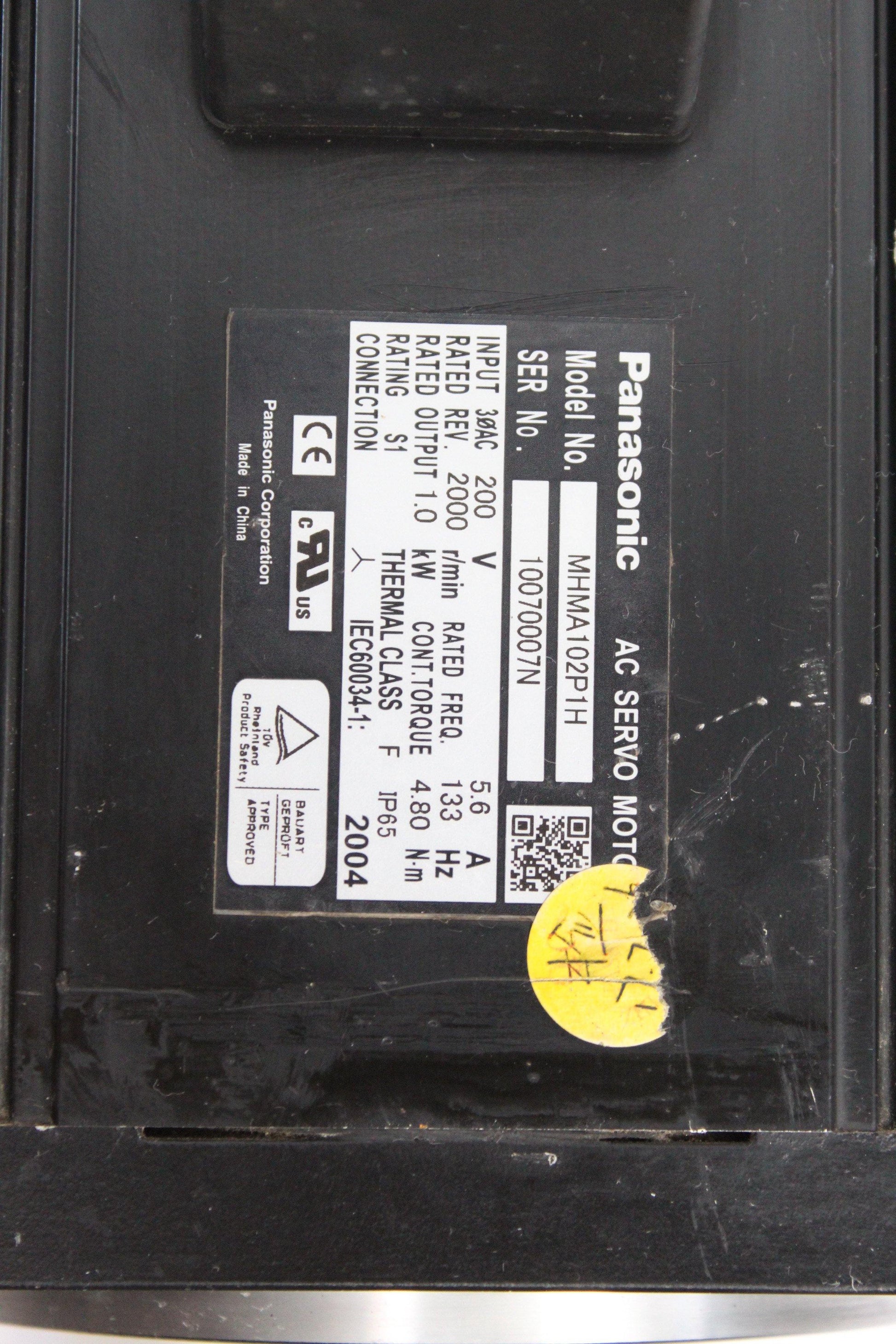 Panasonic MHMA102P1H AC Servo Motor Input 200V 1kW - Pulingma Automation