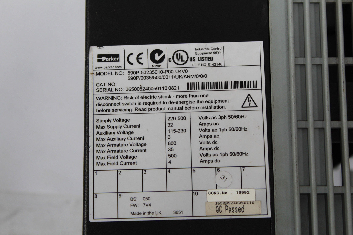 Parker 590P-53235010-P00-U4V0 For DC Motor Speed Controller - Pulingma Automation