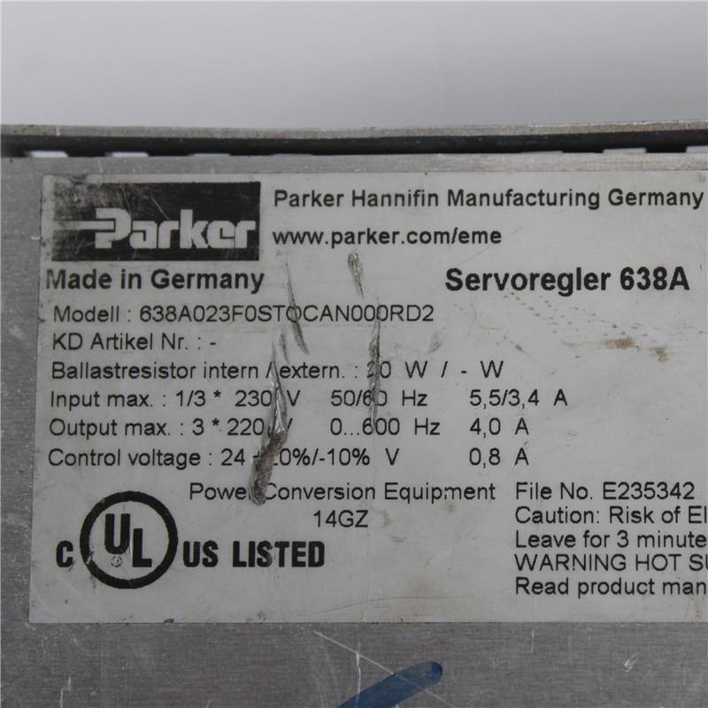 Parker 638A023F0STOCAN000RD2 Servo Drive Input 230V - Pulingma Automation