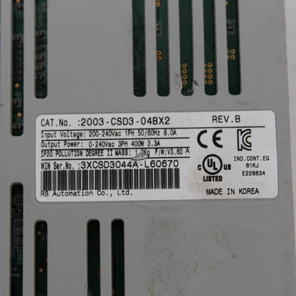 Allen Bradley 2003-CSD3-04BX2 Servo Drive