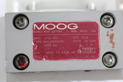 MOOG J761-002 Hydraulic Servo Valve S63JOGB4VPL - Pulingma Automation