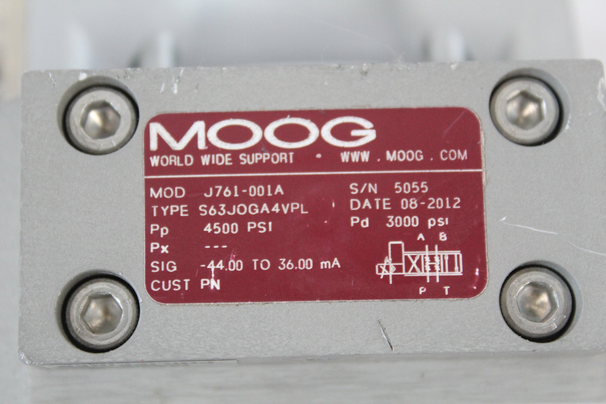 MOOG J761-001A Hydraulic Servo Valve S63JOGA4VPL - Pulingma Automation