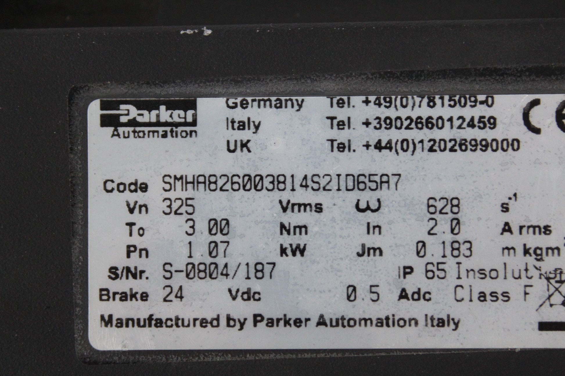 Parker SMHA826003814S2ID65A7 Servo Motor - Pulingma Automation