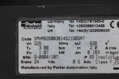 Parker SMHA826003814S2ID65A7 Servo Motor - Pulingma Automation