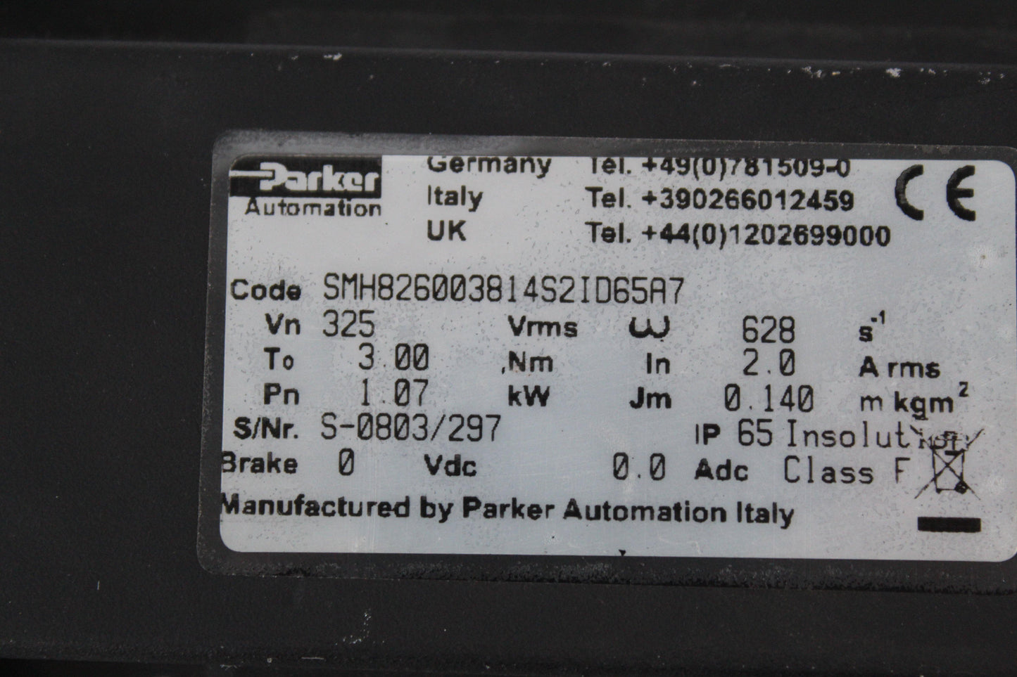 Parker SMH826003814S2ID65A7 Servo Motor - Pulingma Automation