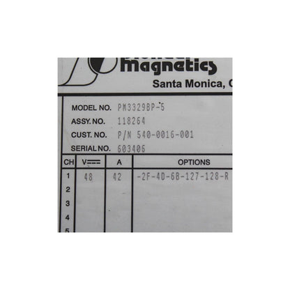 Pioneer magnetics Power Supply PM3329BP-5 P/N 540-0016-001 Used In Good Condition - Pulingma Automation