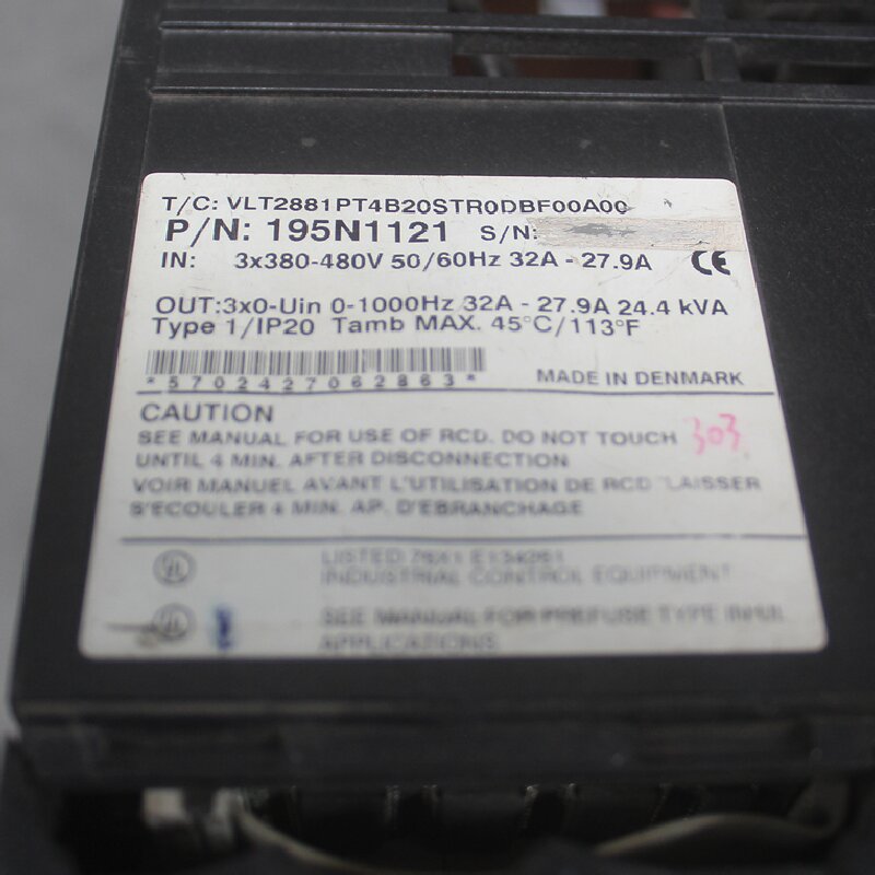 Danfoss VLT2881PT4B20STR0DBF00A00 Inverter 195N1121