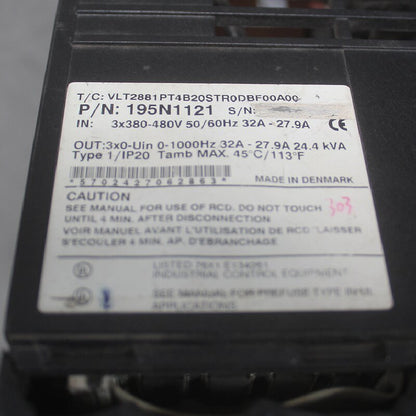 Danfoss VLT2881PT4B20STR0DBF00A00 Inverter 195N1121