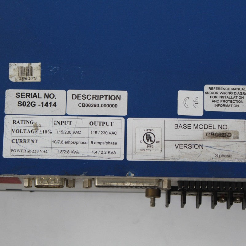 Kollmorgen CB06260 Servo Driver Input 115/230VAC