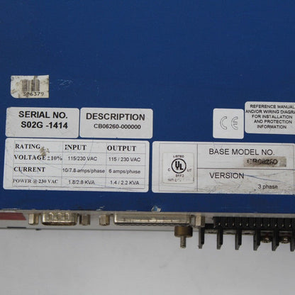 Kollmorgen CB06260 Servo Driver Input 115/230VAC