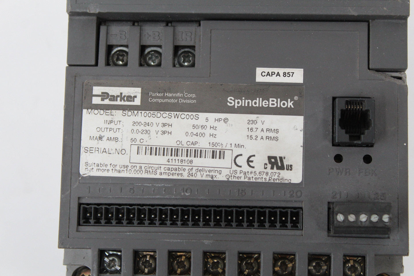 Parker SDM1005DCSWC00S Inverter 200-240V 3ph - Pulingma Automation