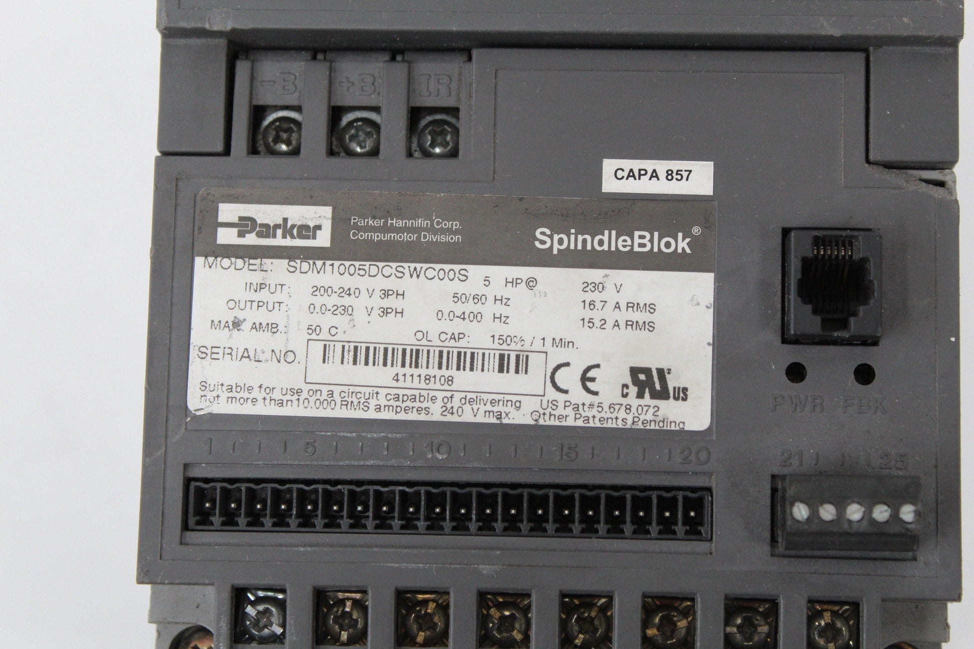 Parker SDM1005DCSWC00S Inverter 200-240V 3ph - Pulingma Automation