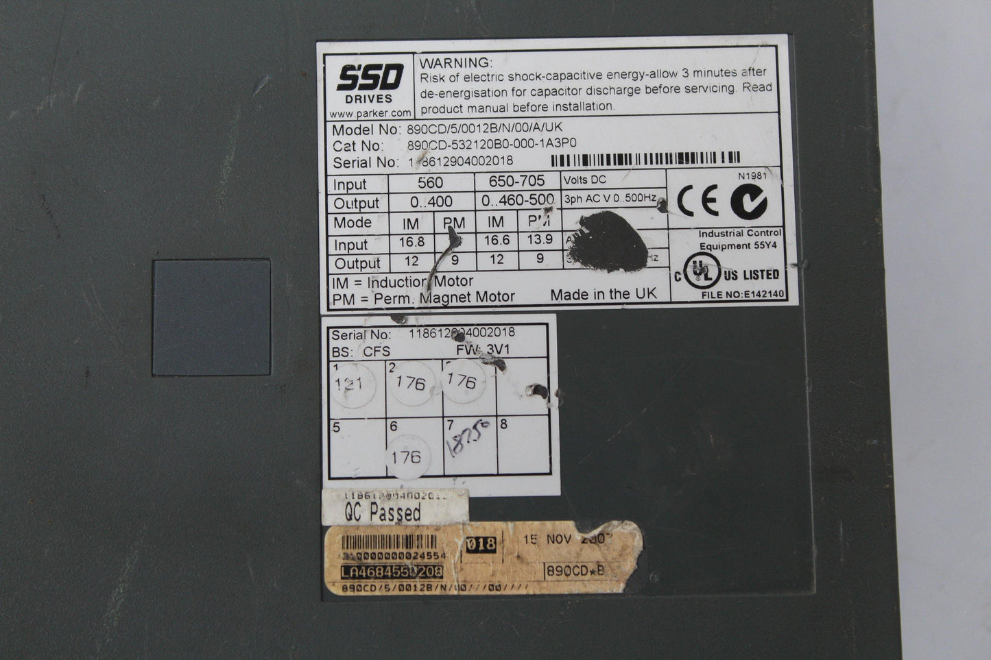 Parker 890CD/5/0012B/N/00/A/UK SSD Drives - Pulingma Automation