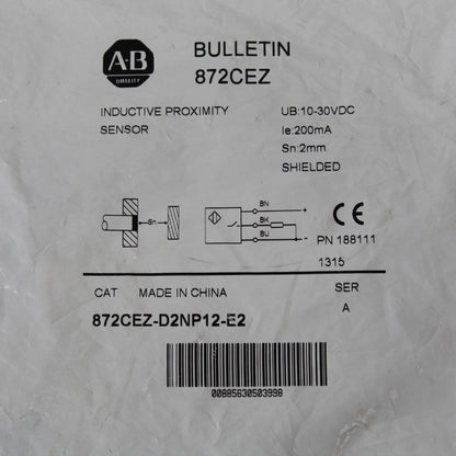 Allen Bradley 872CEZ-DZNP12-E2  Proximity switch sensor