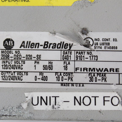 Allen Bradley 2098-DSD-020-SE Ultra 3000 Servo Drive