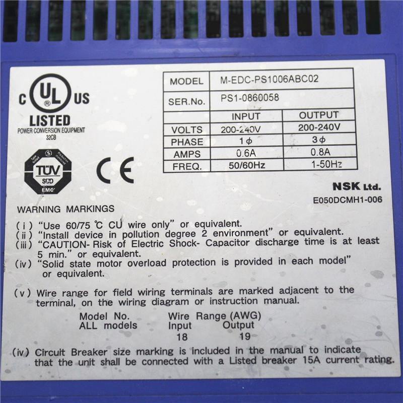 Used NSK Servo Driver M-EDC-PS1006ABC02 EDC-PS1006ABC02-A - Pulingma Automation