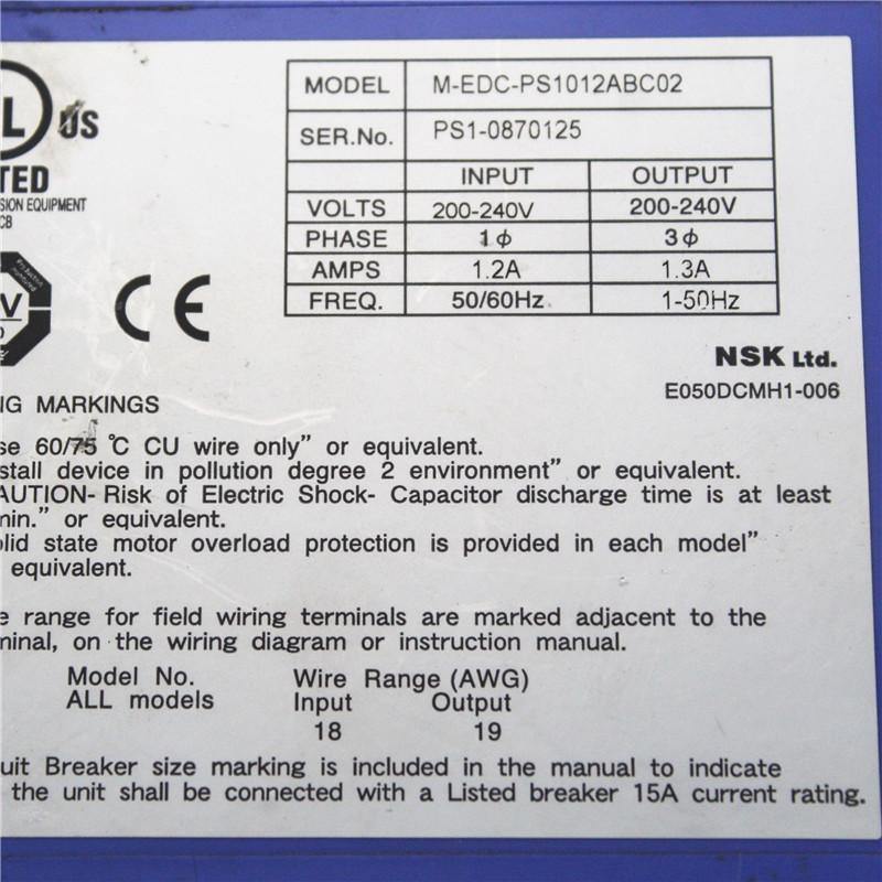 Used NSK Servo Driver M-EDC-PS1012ABC02 EDC-PS1012ABC02-A - Pulingma Automation