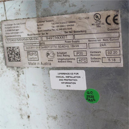 Kollmorgen S72402-NANANA-NA-030 8497560007 S700 11KW 24A Servo Drive - Pulingma Automation
