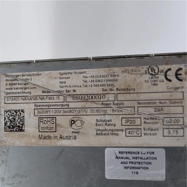 Kollmorgen S72401-NANANA-NA-FW3.75 8809200010 S700 11KW 24A Servo Drive - Pulingma Automation