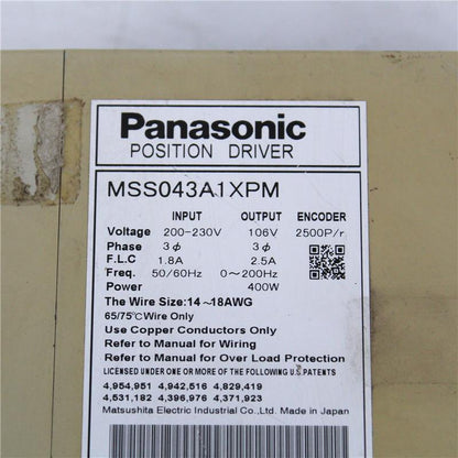 Used Panasonic Servo Driver Position Driver MSS043A1XPM - Pulingma Automation