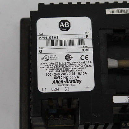 Allen Bradley 2711-K5A8 PanelView 550 Monochrome Terminal