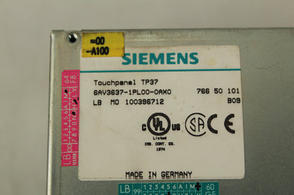 Siemens 6AV3637-1PL00-0AX0 Touch Panel TP37 - Pulingma Automation