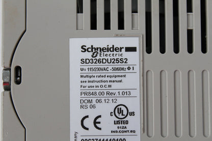 Schneider SD326DU25S2 Servo Drive 115/230VAC 50/60Hz - Pulingma Automation